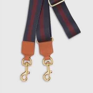 Boulevard Kris Bag Strap Navy and Maroon with Brown and Gold Accents